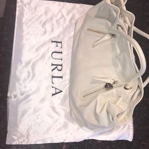 Furla white leather carryall
